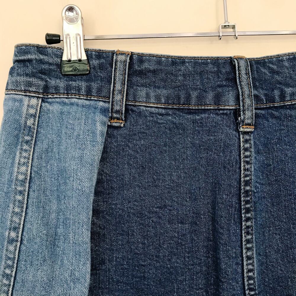 Madewell Spliced Two Tone Denim Mini Skirt 26 2 - Picture 6 of 9